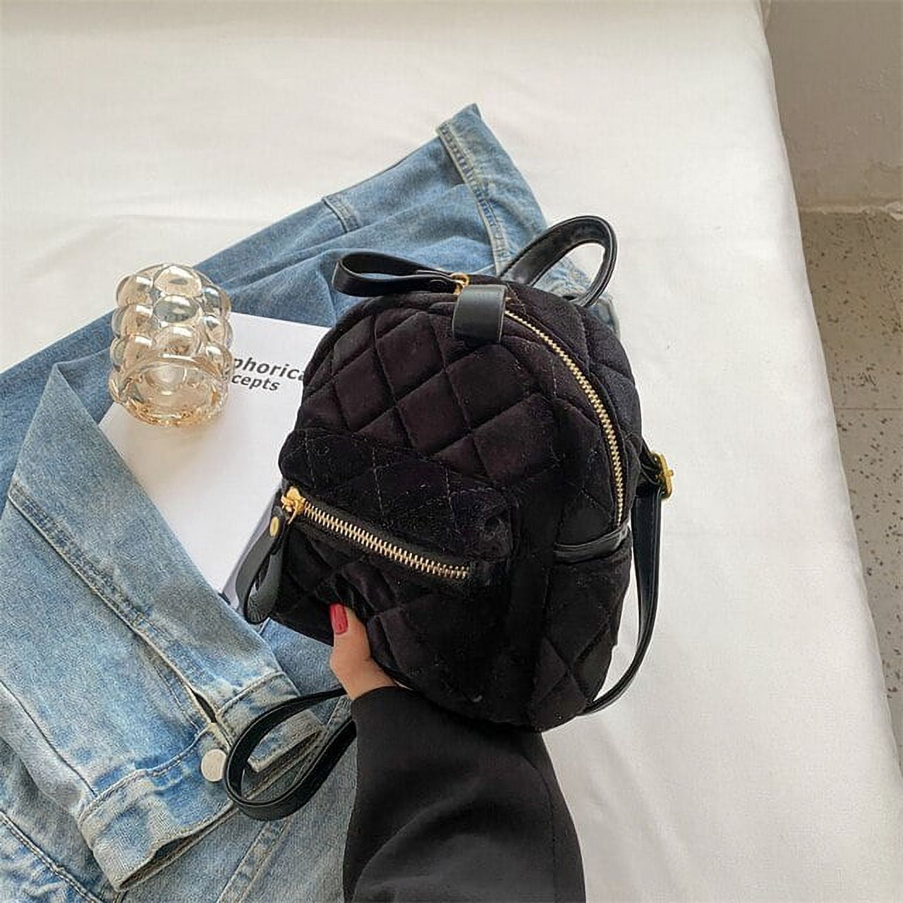 Mini Fashionable Denim Backpack