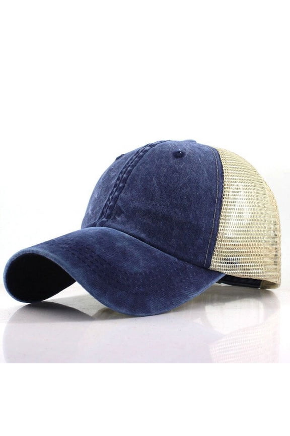 Vintage Washed Baseball Cap for Women Men Mesh Baseball Cap Gorras Snapback Caps Casquette Dad Hat Outdoors Fishing Cap