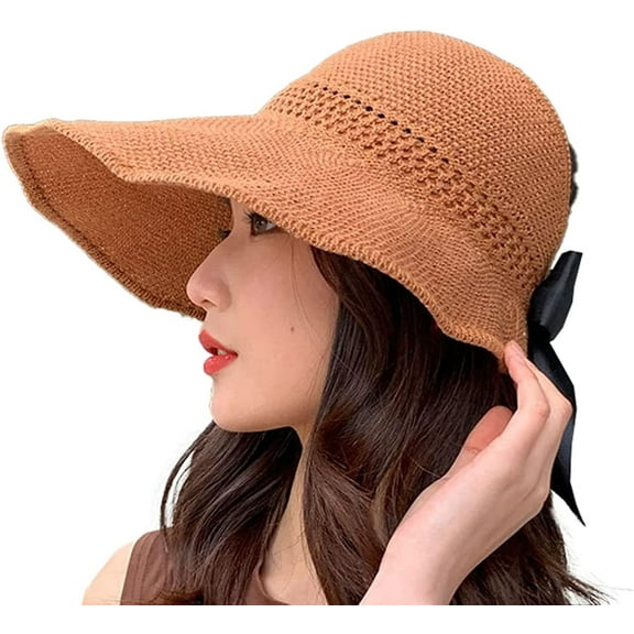 CoCopeaunts Visor Hat for Women Women Wide Brim Sun Hat Summer Hat UV Protection Adjustable Foldable Beach Hat 2023