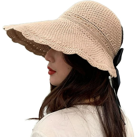 CoCopeaunts Visor Hat for Women Women Wide Brim Sun Hat Summer Hat UV Protection Adjustable Foldable Beach Hat 2023