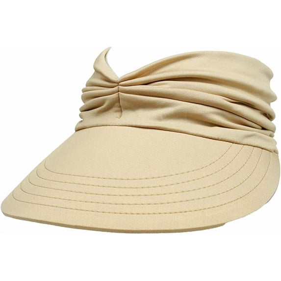 CoCopeaunts Visors for Women Sun Hat Beach Hat Wide Brim Hats Sun Visor UV Protection Elastic Empty Top Hiking Travel Jogging Cap