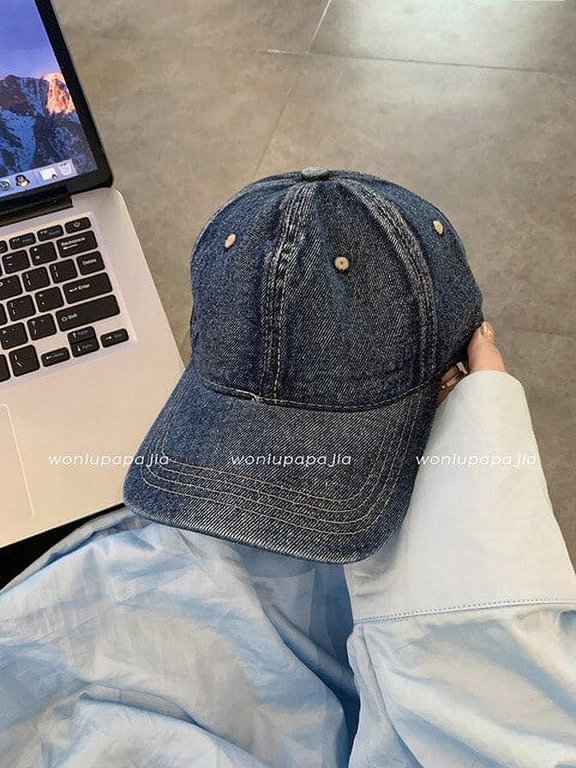 Wash Denim Baseball Cap For Women Spring Summer Ponytail Snapback Cap Men Soft Top Baseball Cap Cotton Outdoor Visor Cap Unisex