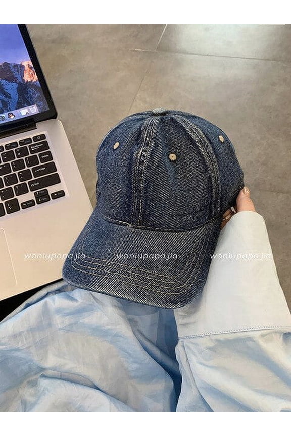Wash Denim Baseball Cap For Women Spring Summer Ponytail Snapback Cap Men Soft Top Baseball Cap Cotton Outdoor Visor Cap Unisex