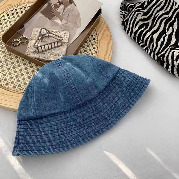 CoCopeaunts Washed Denim Bucket Hats Women Foldable Fisherman Hat Unisex Fashion Bob Caps Hip Hop Gorros Men Women Panama Bucket Cap