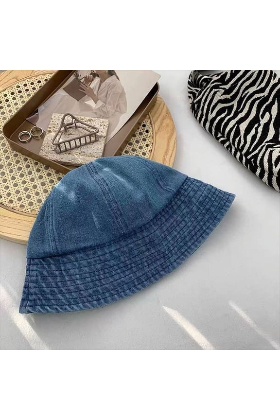 Washed Denim Bucket Hats Women Foldable Fisherman Hat Unisex Fashion Bob Caps Hip Hop Gorros Men Women Panama Bucket Cap