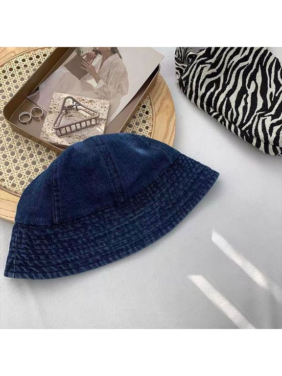 Washed Denim Bucket Hats Women Foldable Fisherman Hat Unisex Fashion Bob Caps Hip Hop Gorros Men Women Panama Bucket Cap