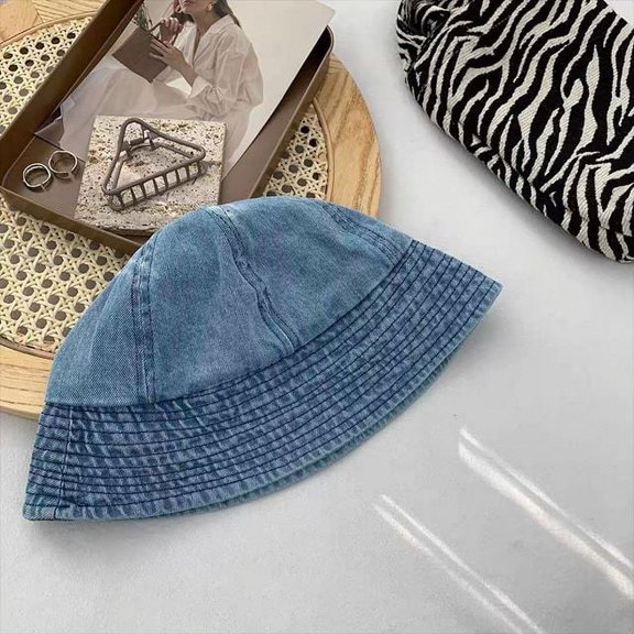 CoCopeaunts Washed Denim Bucket Hats Women Foldable Fisherman Hat Unisex Fashion Bob Caps Hip Hop Gorros Men Women Panama Bucket Cap