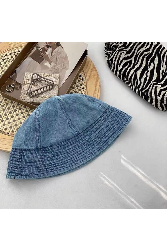Washed Denim Bucket Hats Women Foldable Fisherman Hat Unisex Fashion Bob Caps Hip Hop Gorros Men Women Panama Bucket Cap
