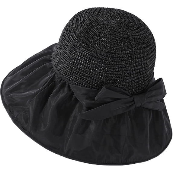 CoCopeaunts Wide Brim Bucket Hat for Women Spring Summer Leisure Sunscreen Fisherman Hat Ladies Outdoor Anti-UV Straw Hat Top