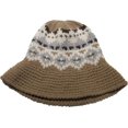 thumbnail image 1 of CoCopeaunts Wide Brim Bucket Hats Vintage Pattern Wool Pure Hand Crochet Coarse Wool Autumn Winter Fisherman Hat for Women, 1 of 8