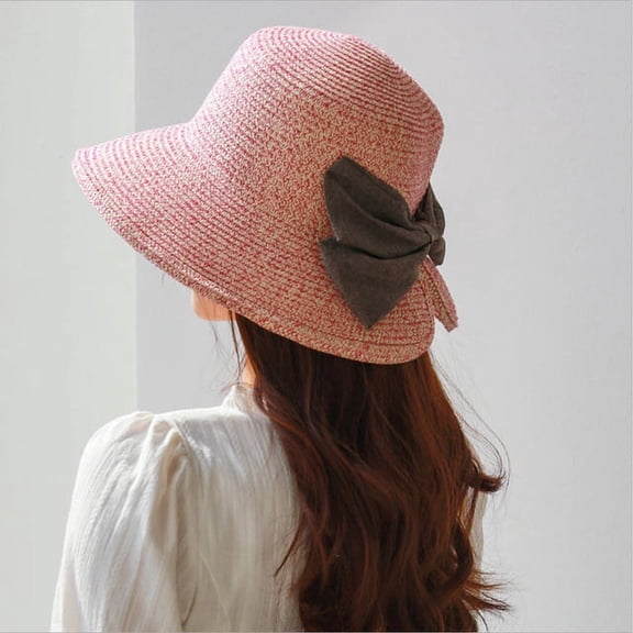 CoCopeaunts Wide-brimmed Hat Large Beach Hat Panama Womens Straw Hat UV Protection Foldable Sun Protection Hat Holiday Outdoor Sport Hat