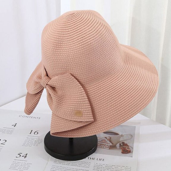 CoCopeaunts Wide-brimmed Hat Large Beach Hat Panama Womens Straw Hat UV Protection Foldable Sun Protection Hat Holiday Outdoor Sport Hat