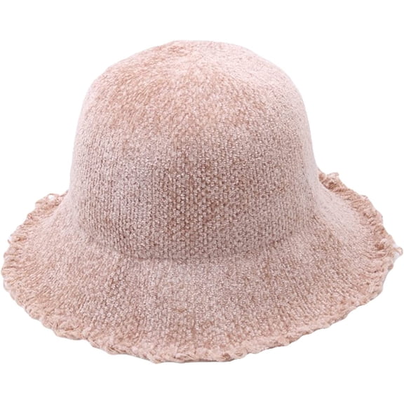 CoCopeaunts Winter Bucket Hat Women Tassel Raw Edge Fisherman Hat Simple Solid Color Foldable Basin Hat Casual Sunshade Hat