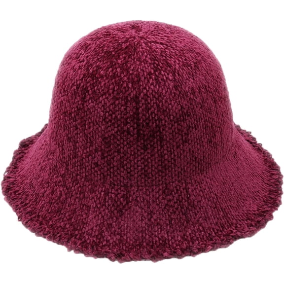 CoCopeaunts Winter Bucket Hat Women Tassel Raw Edge Fisherman Hat Simple Solid Color Foldable Basin Hat Casual Sunshade Hat