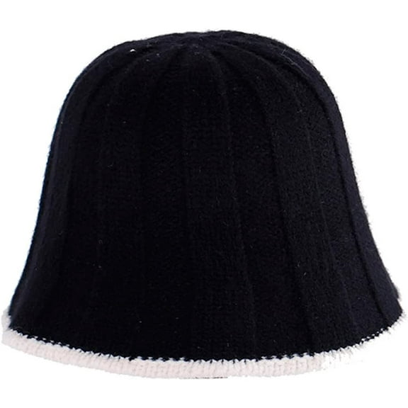 CoCopeaunts Winter Bucket Hats for Women Foldable Warm Fisherman Hats Fashion Solid Color Stripe Knitting Hat Camping Hiking