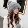 thumbnail image 1 of CoCopeaunts Winter Warm Knit Hat Women Thicken Ski Snow Cap Girls PomPoms Women Beanie Hats Female Skullies Knit Hat Soft Outdoor Cap, 1 of 6
