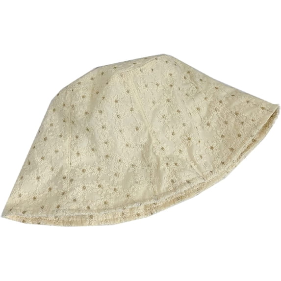 CoCopeaunts Woman Bucket Hat Elegant Flower Embroidery Foldable Bucket Caps Vacation Sun Protection Summer Quick Dry Basin Hat