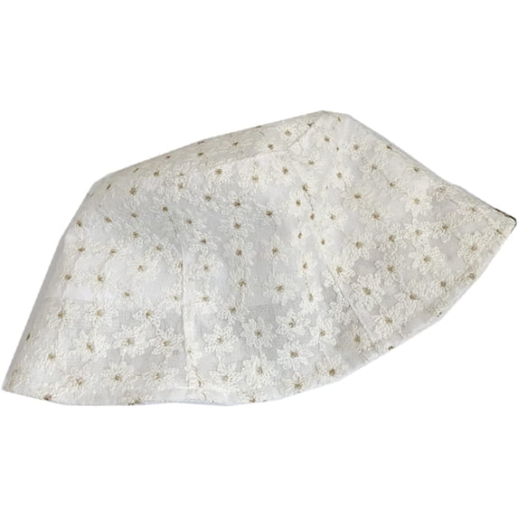 CoCopeaunts Woman Bucket Hat Elegant Flower Embroidery Foldable Bucket Caps Vacation Sun Protection Summer Quick Dry Basin Hat