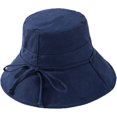 thumbnail image 1 of CoCopeaunts Woman Cotton Bucket Hat Summer Sunscreen Sun Cap Beach Outdoor Shade Bow Headwear Foldable Basin Hat Breathable, 1 of 8