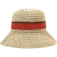 thumbnail image 1 of CoCopeaunts Women Beach Hat Straw Braided Stripe Fisherman Hat Summer Sun Protection Foldable Roll up Floppy Trendy Bucket Cap, 1 of 8