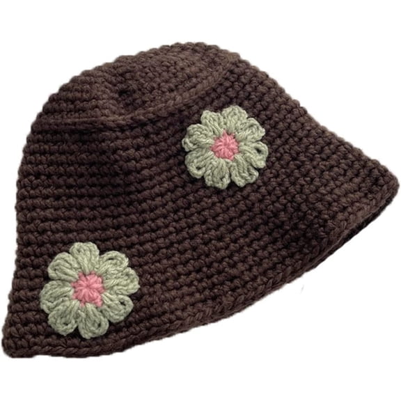 CoCopeaunts Women Beanie Hat Dome Knitted Fisherman Hat Autumn Winter Fashion Cute Outdoor Warm Hand Hook Flower Bucket Cap