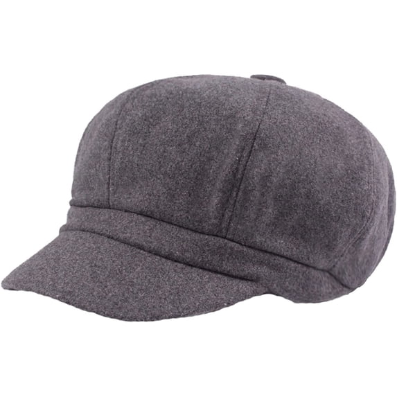 CoCopeaunts Women Beret Newsboy Cap Winter Spring Solid Color Octagonal Cap Vintage Casual Eight Panel Baker Boy Hat