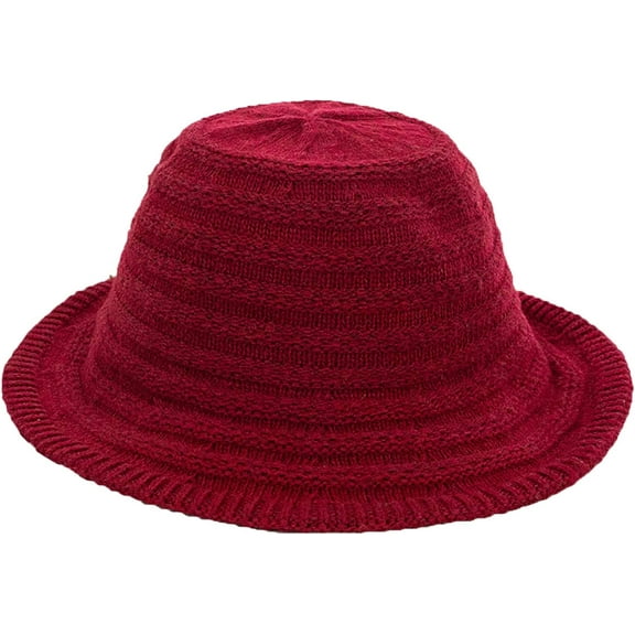 CoCopeaunts Women Bucket Hat Autumn Winter Soft Comfort Fisherman Hat Ladies Fashion Solid Color Packable Knitted Basin Hat