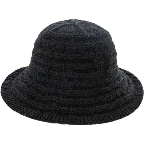 CoCopeaunts Women Bucket Hat Autumn Winter Soft Comfort Fisherman Hat Ladies Fashion Solid Color Packable Knitted Basin Hat