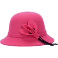 thumbnail image 1 of CoCopeaunts Women Bucket Hat Autumn Winter Warm Basin Hat Flower Wide Brim Wool Felt Caps Solid Color Ladies Grace Bucket Cap, 1 of 8
