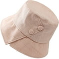 thumbnail image 1 of CoCopeaunts Women Bucket Hat Button Summer Thin Breathable Basin Hat Outdoor Sports Travel Beach Fishermen Hat Irregulars Brim, 1 of 8