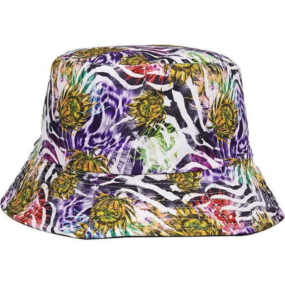 CoCopeaunts Women Bucket Hat Cotton Double-Side-Wear Reversible Sun Cap Summer Vacation Travel Beach Packable Fisherman Hat