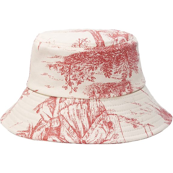 CoCopeaunts Women Bucket Hat Fashion Ink Painting Fisherman Hat Cotton Summer Winter Sunscreen Windproof Ladies Bucket Cap