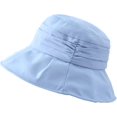 thumbnail image 1 of CoCopeaunts Women Bucket Hat Foldable Ladies Irregular Pleated Design Basin Hat Solid Color Sun Cap Adjustable Chin Strap, 1 of 8