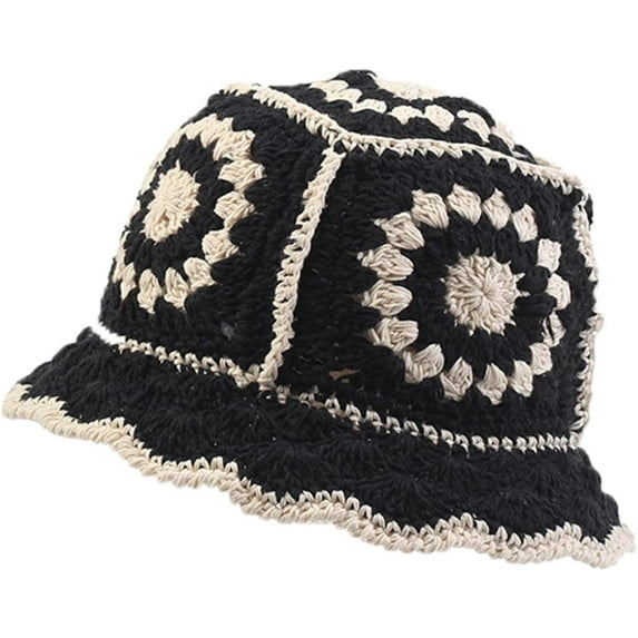 CoCopeaunts Women Bucket Hat Garden Fisherman Hat Autumn Winter Warm Flower Knitting Woven Basin Hat Daily Street All-Match