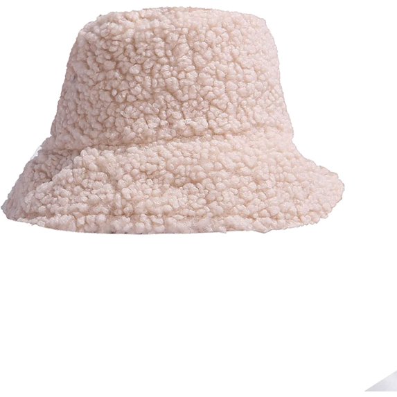 CoCopeaunts Women Bucket Hat Hats Double-Sided Artificial Lamb Solid Color Autumn Winter Warm Fisherman Hat Foldable Basin Hat