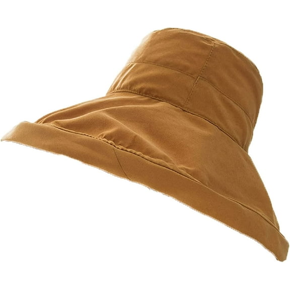 CoCopeaunts Women Bucket Hat Large Wide Brim Foldable Outdoor Sun Protection Fisherman Hat Hiking Climbing Hunting Sun Cap