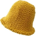 thumbnail image 1 of CoCopeaunts Women Bucket Hat Plain Autumn Winter Thicken Warm Lamb Wool Bucket Cap Outdoor Foldable Girl Simple Casual Basin Hat, 1 of 8