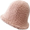 thumbnail image 1 of CoCopeaunts Women Bucket Hat Plain Autumn Winter Thicken Warm Lamb Wool Bucket Cap Outdoor Foldable Girl Simple Casual Basin Hat, 1 of 8