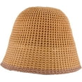 thumbnail image 1 of CoCopeaunts Women Bucket Hat Solid Handmade Crochet Floppy Hollow Out Knit Dome Bucket Cap Foldable Spring Autum Fisherman Hat, 1 of 8
