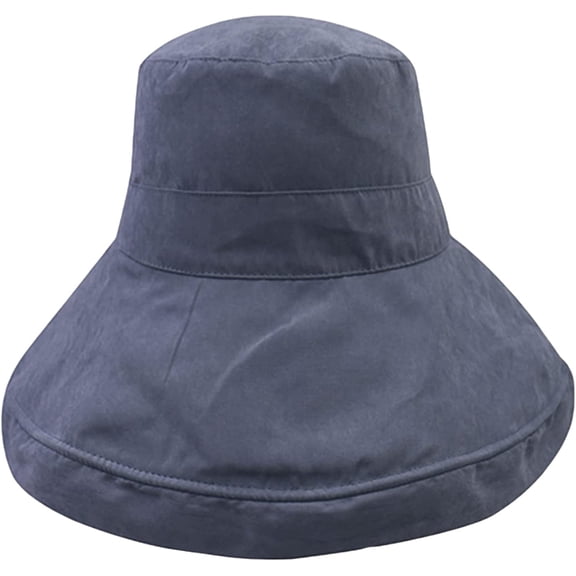 CoCopeaunts Women Bucket Hat Super Wide Brim Fold Bucket Cap Beach Wedding Solid Color Floppy Fisherman Hat with Chin Strap