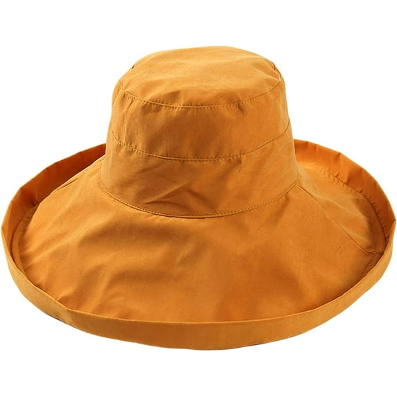 CoCopeaunts Women Bucket Hat Super Wide Brim Fold Bucket Cap Beach Wedding Solid Color Floppy Fisherman Hat with Chin Strap