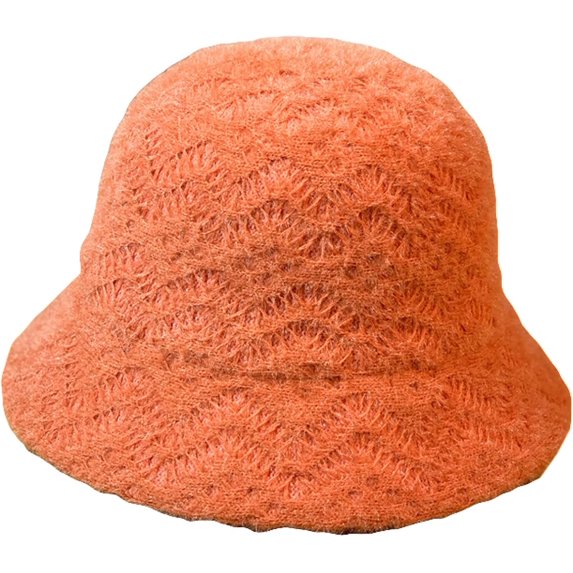 CoCopeaunts Women Bucket Hat Warm Wool Knitting Basin Hat Autumn Winter Fashionable Plush Fisherman Hat Thickened for Outdoor