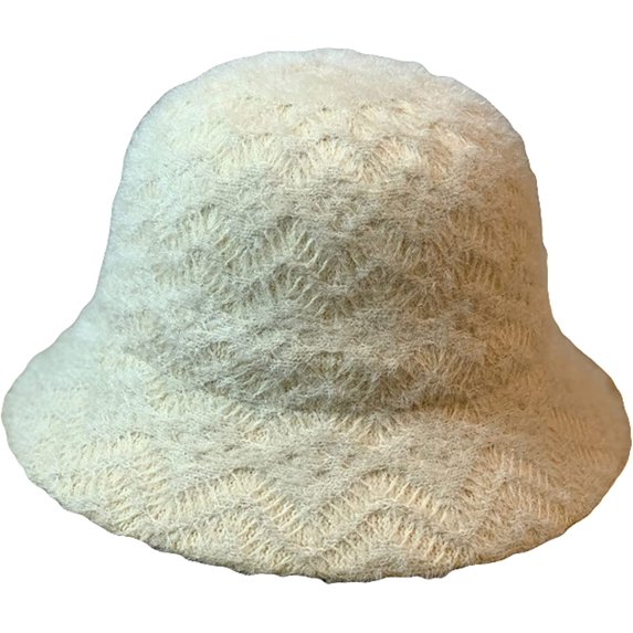 CoCopeaunts Women Bucket Hat Warm Wool Knitting Basin Hat Autumn Winter Fashionable Plush Fisherman Hat Thickened for Outdoor