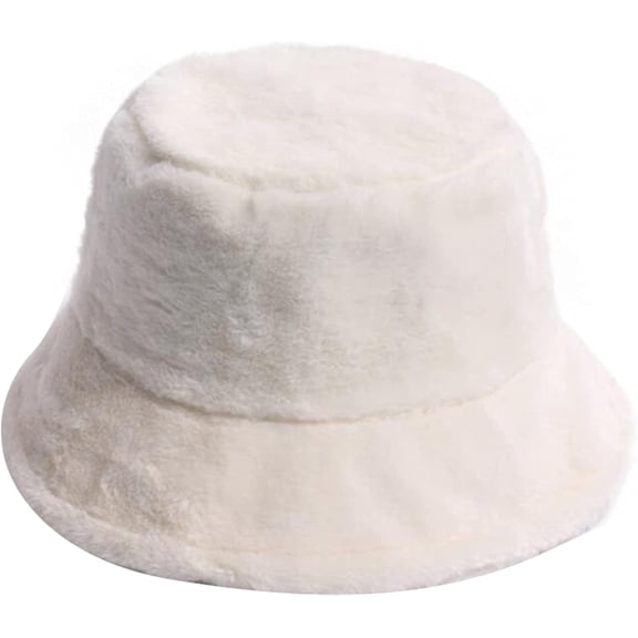 CoCopeaunts Women Bucket Hat Winter Autumn Thick Warm Soft Lamb Wool Basin Hat Solid Color Ladies Prevent Cold Fisherman Hat