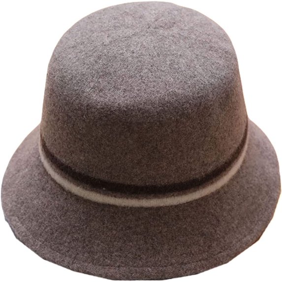 CoCopeaunts Women Bucket Hat Winter European American Fisherman Hat Warm Wool Felt Basin Cap Stripe Splicing Temperament Casual