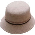 thumbnail image 1 of CoCopeaunts Women Bucket Hat Winter European American Fisherman Hat Warm Wool Felt Basin Cap Stripe Splicing Temperament Casual, 1 of 8