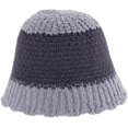 thumbnail image 1 of CoCopeaunts Women Bucket Hat Winter Fashion Two-Color Splicing Girl Knit Hat Warm Trendy Foldable Warm Comfortable Crochet Caps, 1 of 8