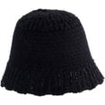 thumbnail image 1 of CoCopeaunts Women Bucket Hat Winter Fashion Two-Color Splicing Girl Knit Hat Warm Trendy Foldable Warm Comfortable Crochet Caps, 1 of 8