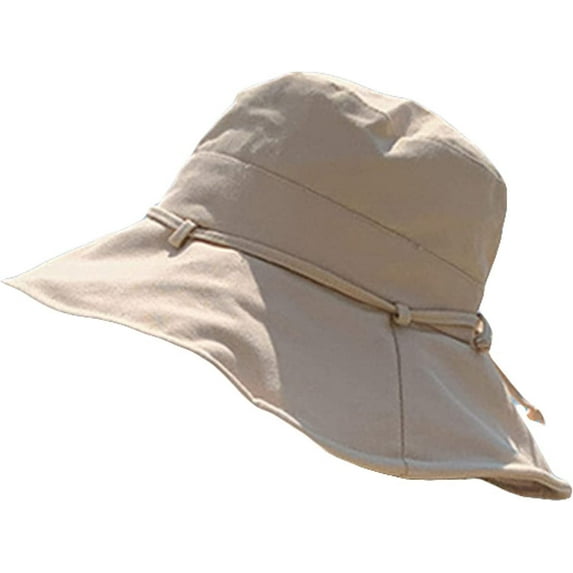 CoCopeaunts Women Bucket Hat with Bow Lace Up Spring Summer Cotton Visor Foldable Portable Outdoor Beach Female Fishermen Hat