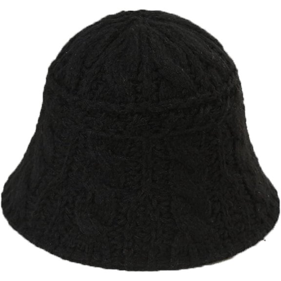 CoCopeaunts Women Bucket Hats Thick Warm Keeping Knitted Hat Autumn Winter Casual Fisherman Hat Solid Color Crochet Bucket Cap